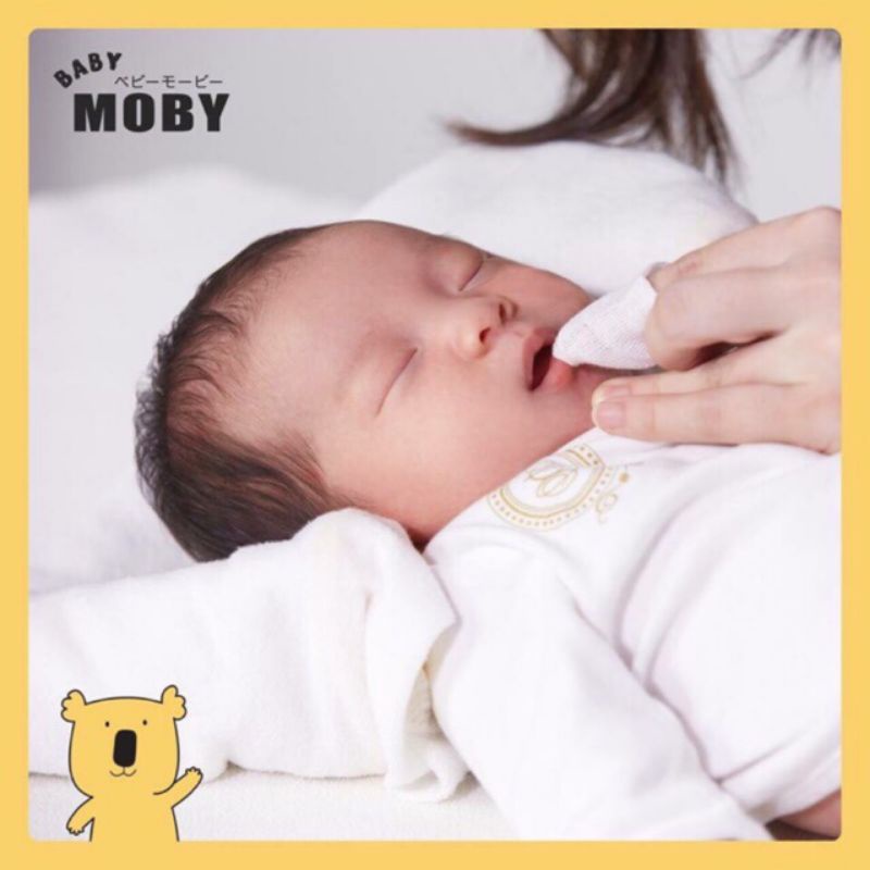 Gói 50 miếng Gạc Rơ Lưỡi Moby Baby Vệ Sinh Răng Miệng Cho Bé