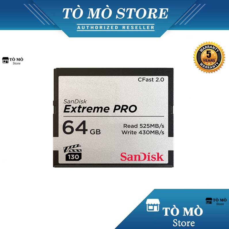 Thẻ nhớ CFast 2.0 SanDisk Extreme PRO 64GB 3500X 525MB/s - bảo hành 5 năm