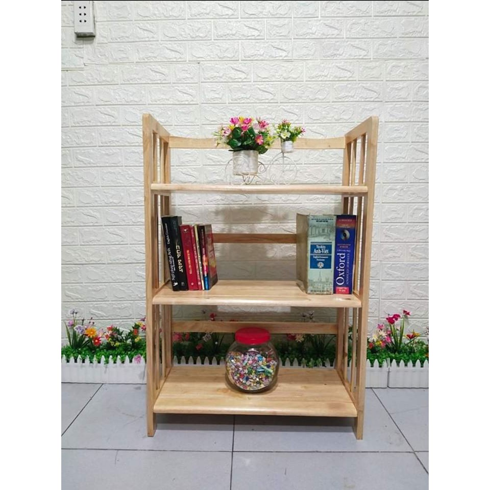 MIỄN PHÍ SHIP🆓Kệ Sách 3 Tầng Kệ Gỗ Tự Nhiên Decor Lắp Ráp Đơn Giản Dễ Dàng Bookshelf 3F Natural