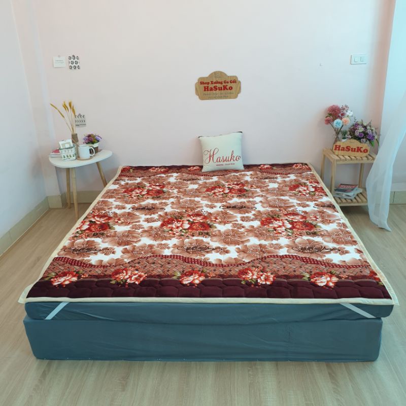 Thảm nỉ nhung trải giường đa năng 3 lớp siêu ấm HASUKO drap giường tấm trải giường các kích thước
