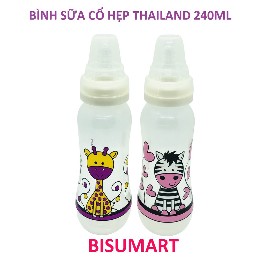 Bình sữa cổ hẹp Pappi Thailand 240ml
