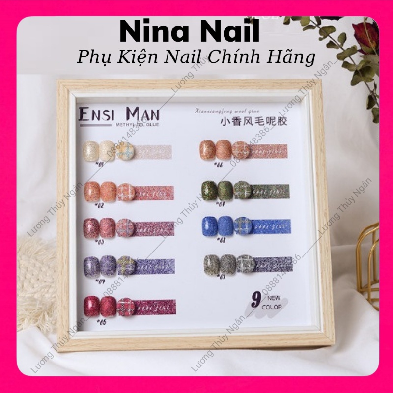 Set Sơn Gel Nhũ Dạ 9 Màu Siêu Hot Tặng Kèm Bảng Màu