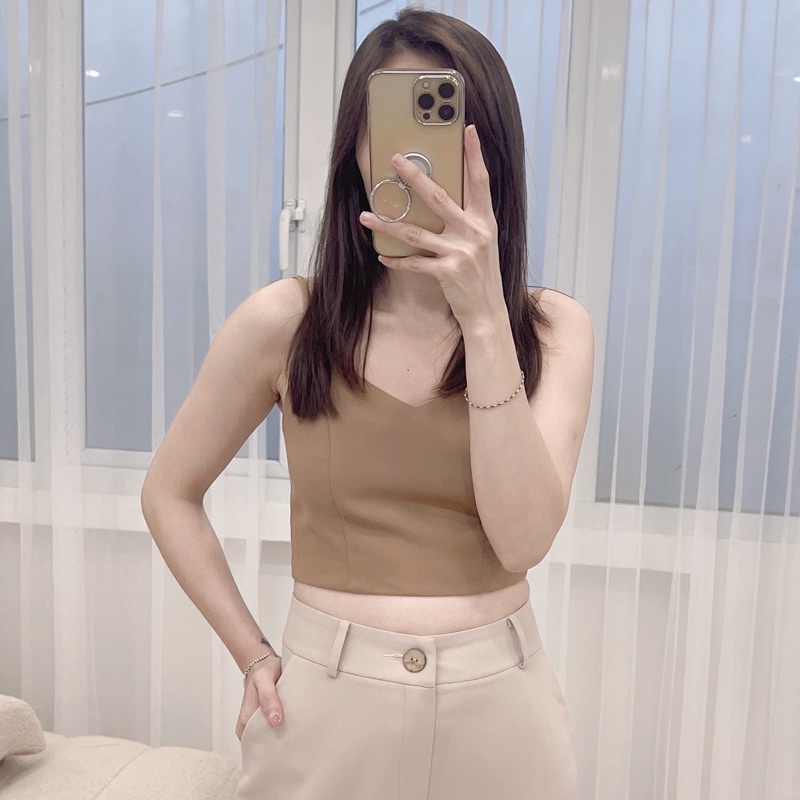 Áo croptop nữ kiểu cúp ngực màu sắc hàng thiết kế Huien Design, áo cúp 2 dây nữ có dây chun điều chỉnh phía sau