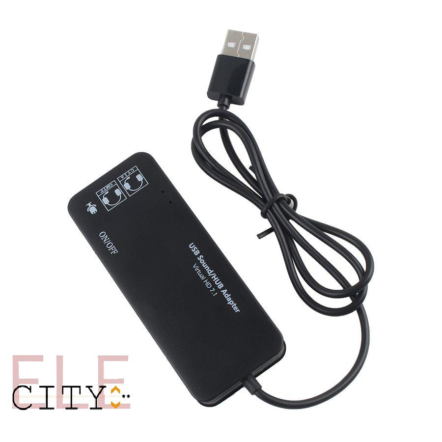 888ele⚡3 Port USB2.0 Hub External USB Sound Card No External Driver Stereo Sound Card