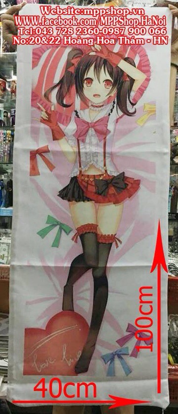 Gối ôm anime love live 40cm x 1m in 1 mặt ruột bông