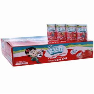 Sữa Chua Uống Tiệt Trùng Kun Vị Dâu Hộp 110ml (Thùng 48 hộp)