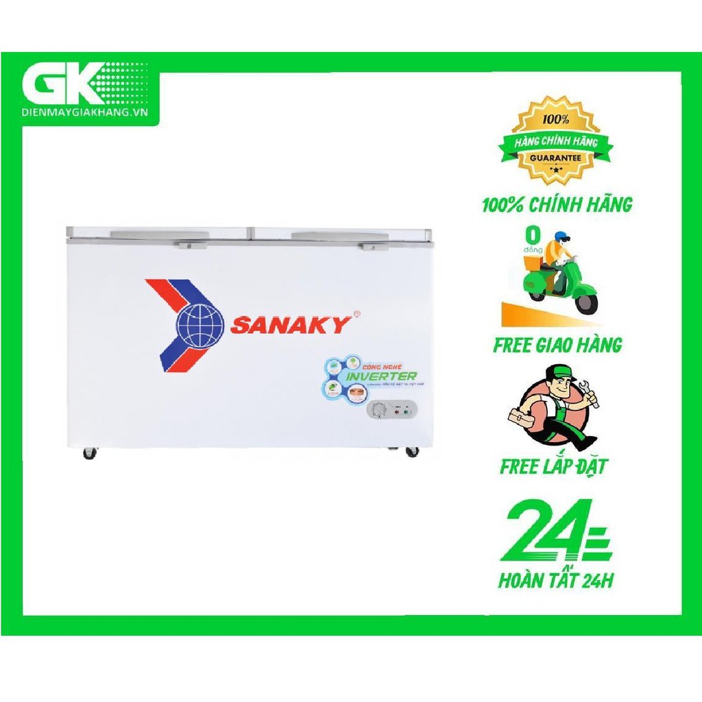  Tủ đông Inverter Sanaky VH-6699HY3,1 NGĂN ĐÔNG,2 CÁNH,530 LÍT