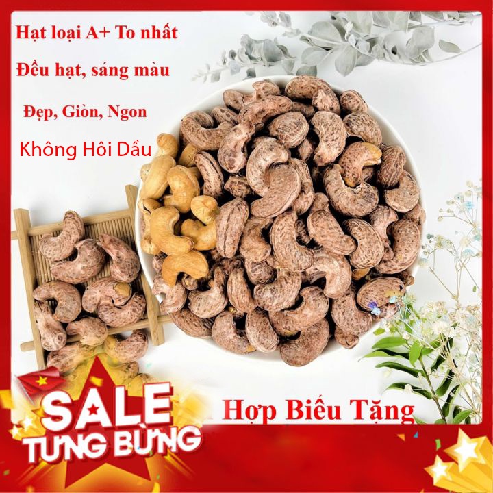 Hạt điều nguyên vị túi zíp loại a cồ  500g, hương vị thơm ngon không hôi dầu