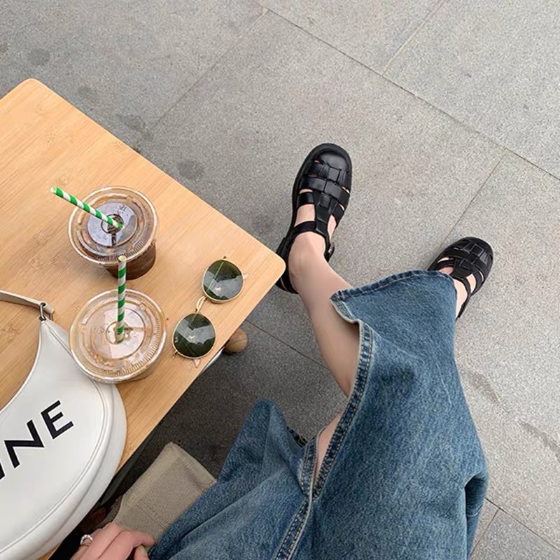 Giày sandals nữ phong cách Retro mùa hè