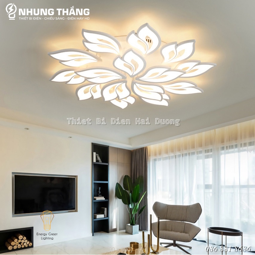 Đèn LED Ốp Trần Đuôi Cáo Decor 15 Cánh NT-039 - 3 Chế Độ Ánh Sáng -Tăng Giảm Ánh Sáng - Điều Khiển Từ Xa