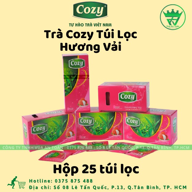 Trà Vải, Trà Túi Lọc Cozy Vải 50gr 25 Túi Lọc