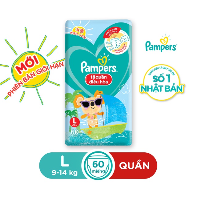 Tã Quần Pampers Điều Hoà Gói Lớn L60/XL52/XXL44