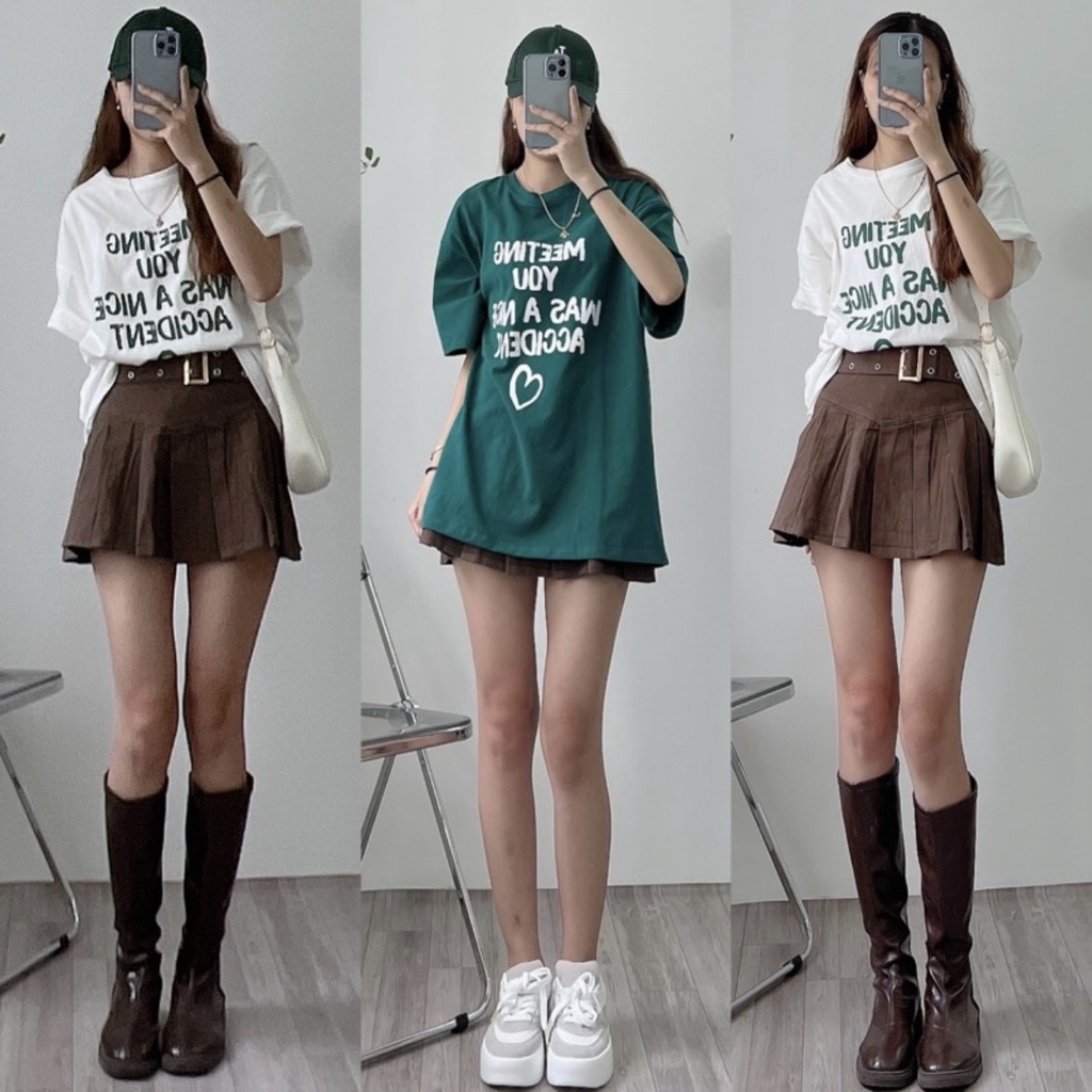 Áo Thun Unisex Nam Nữ Meeting You  Xanh Ve Chai/Trắng Ulzzang Hot Trend Street Style Mr Smile 99 Shop