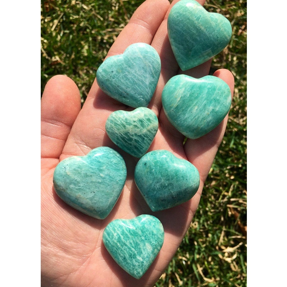 Tim đá Amazonite ( đá Thiên Hà ) đá thanh tẩy Tarot, Reiki, thiền định, phong thủy
