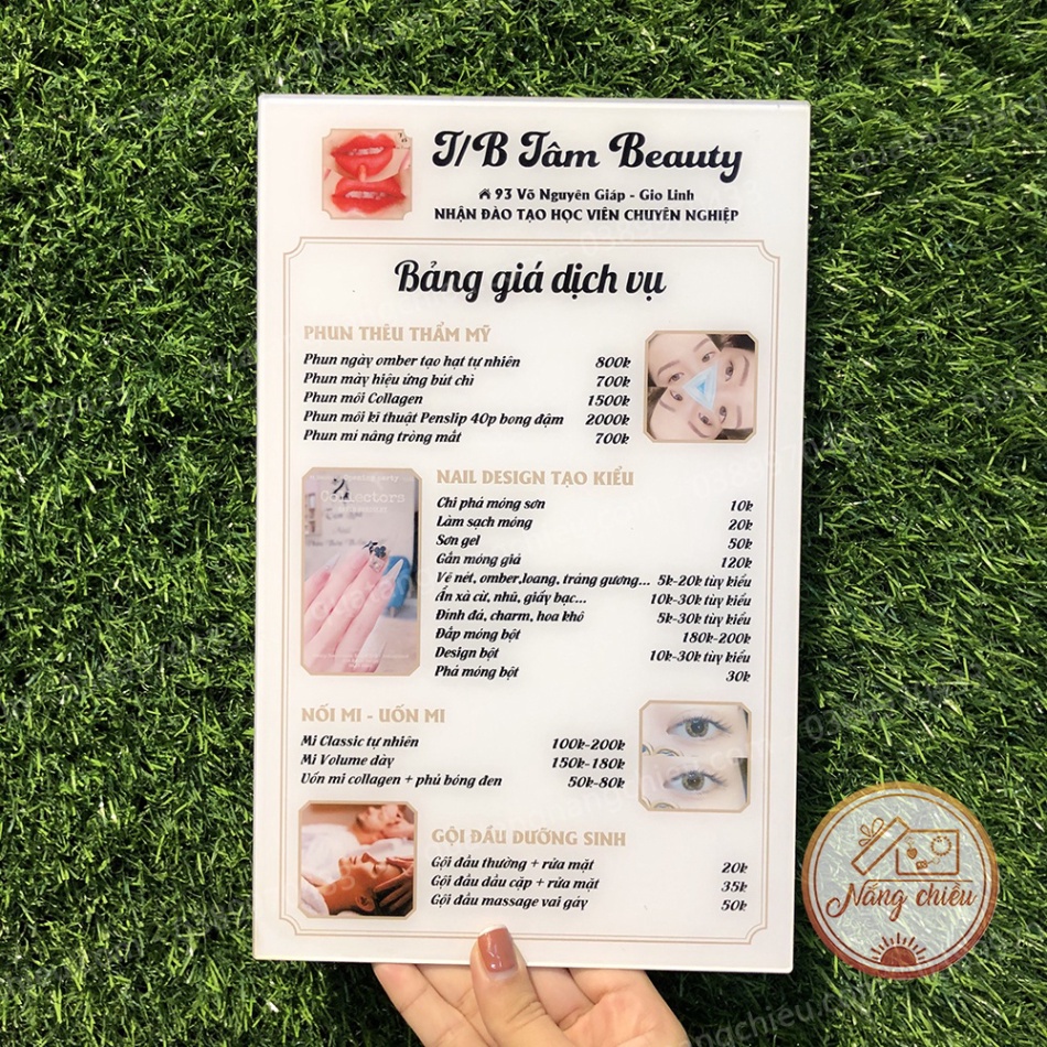 Menu / Bảng giá dịch vụ cho Spa Beauty - Thiết kế thông tin theo yêu cầu Giấy in cao cấp