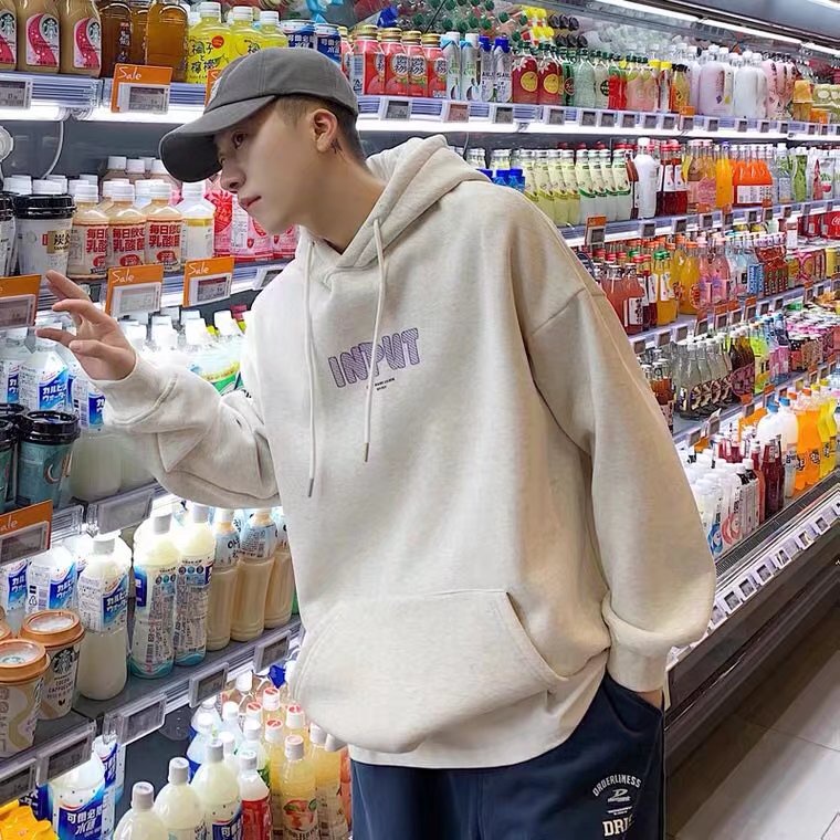 Áo hoodie Thể Thao Dáng Rộng Thoải Mái In Chữ Phong Cách Hong Kong Thời Trang Mùa Đông Cho Nam Cỡ Lớn M-5XL