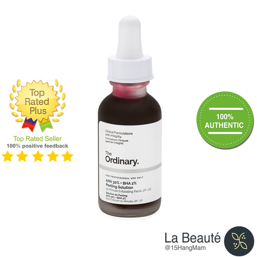 The Ordinary AHA 30% + BHA 2% Peeling Solution - Giải Pháp Đánh Bay Vết Thâm, Da Sần Mụn, Lỗ Chân Lông 30ml