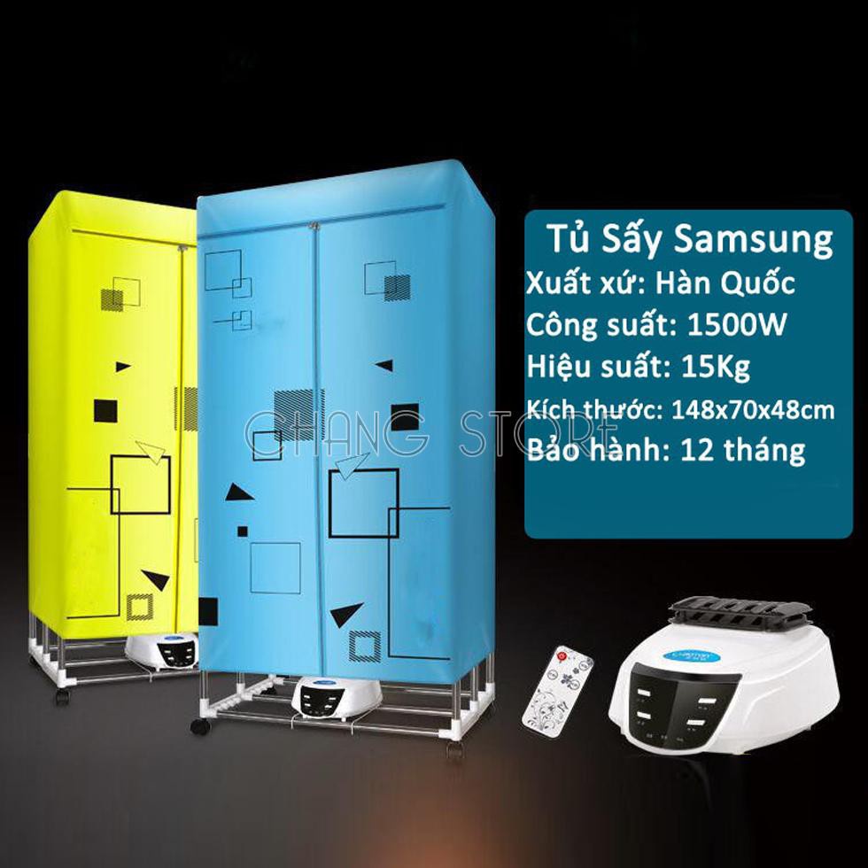Tủ sấy quần áo 2 tầng khung inox có điều khiển từ xa, cảm biến, sấy khô quần áo tự động siêu tiện lợi