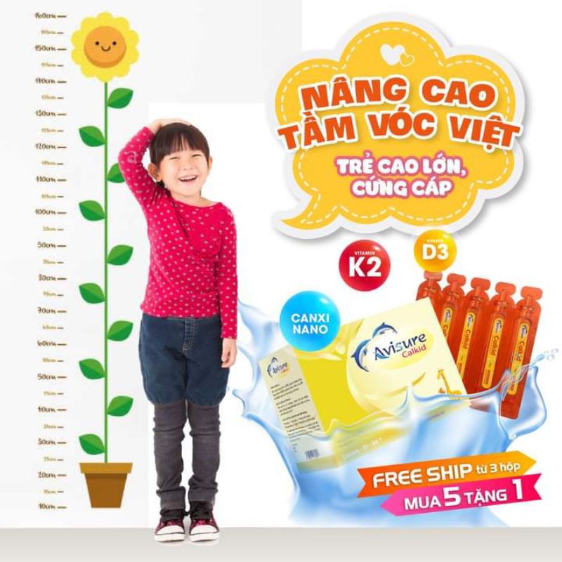 Avisure Calkid - Canxi nano cho trẻ (Hộp 30 ống)- CANXI GIÚP TRẺ TĂNG CHIỀU CAO