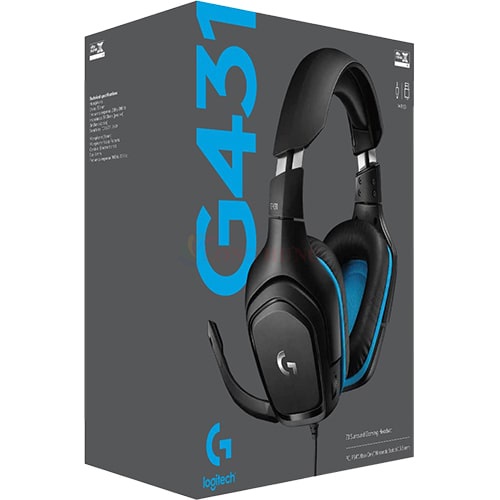 Tai nghe chụp tai có dây Logitech G431 - Hàng chính hãng - Khả năng tương thích tốt, âm thanh vòm 7.1