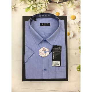 AO SƠ MI NAM COC TAY OWEN MẪU MỚI 2020 KẺ DỌC DỆT HOA TRANG TRÍ AR20567