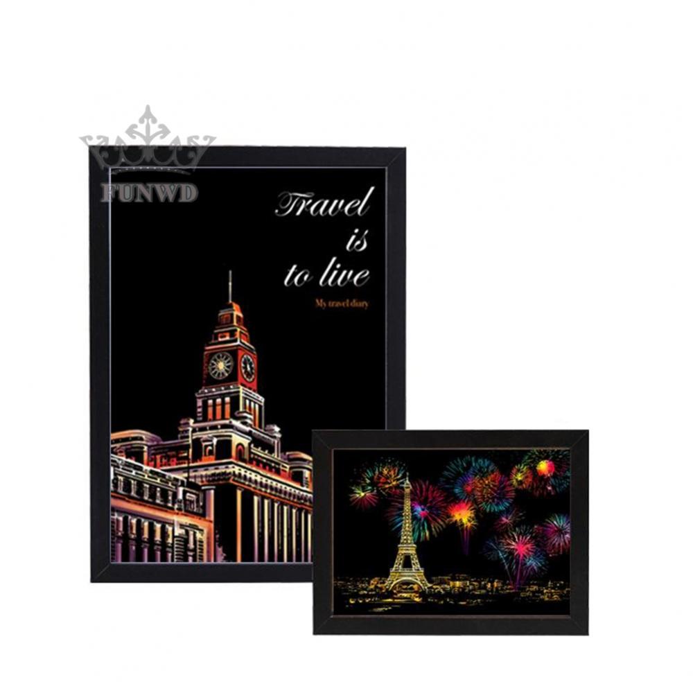 Khung Tranh Cạo Màu Đen Trang Trí Tường