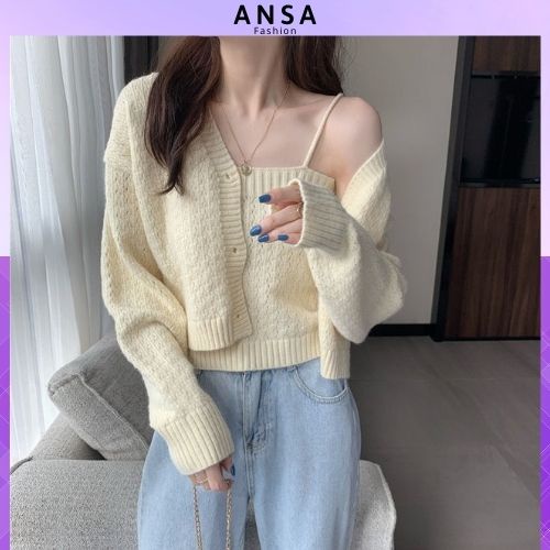 Áo len nữ đẹp khoác ngoài kèm áo hai dây