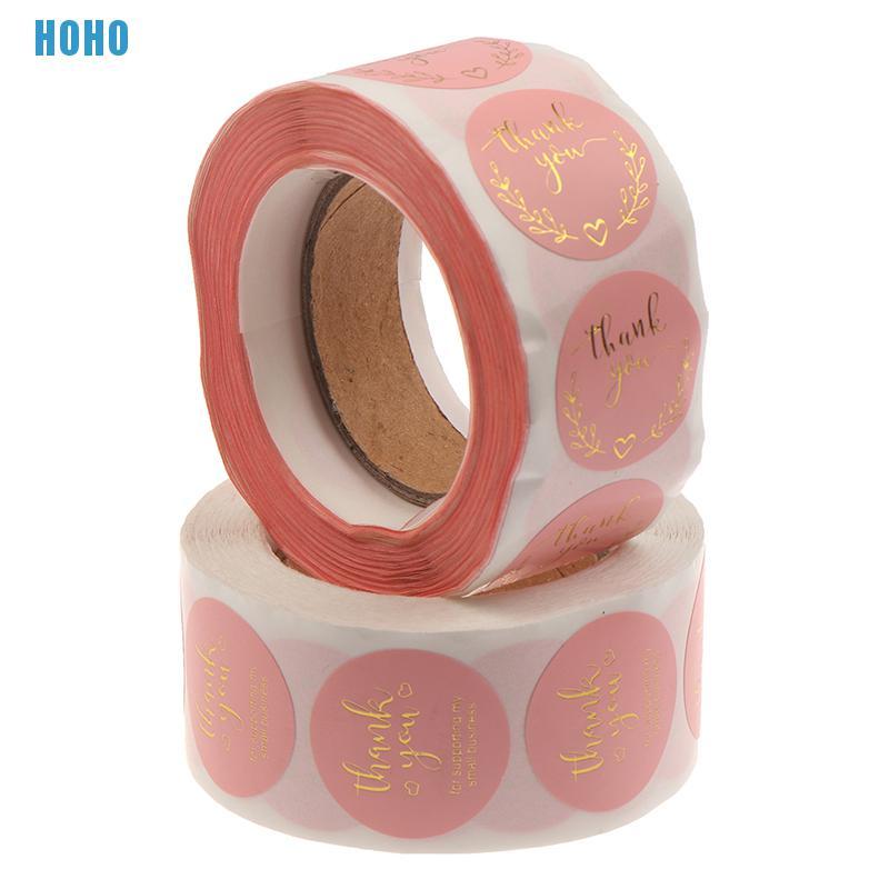 Set 500 Miếng Dán Chữ Thank You Màu Hồng Dễ Thương Độc Đáo