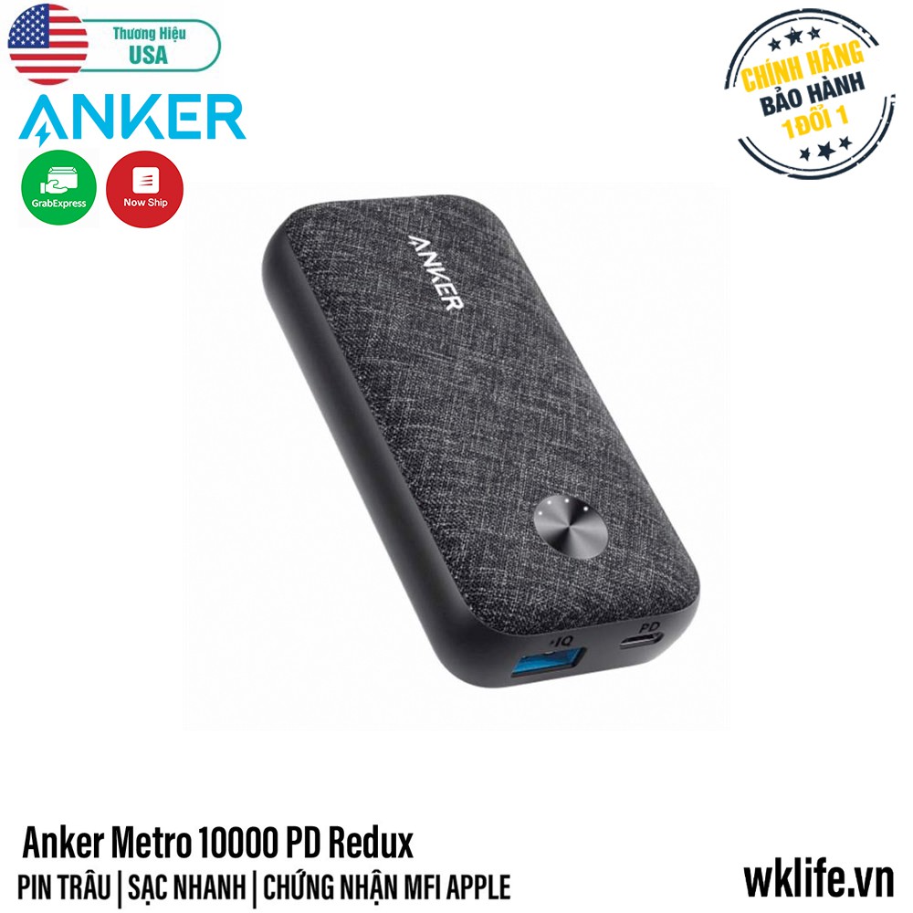 Pin dự phòng Anker Metro 10000 PD Pin Trâu Nhỏ Gọn Bảo Hành 12T