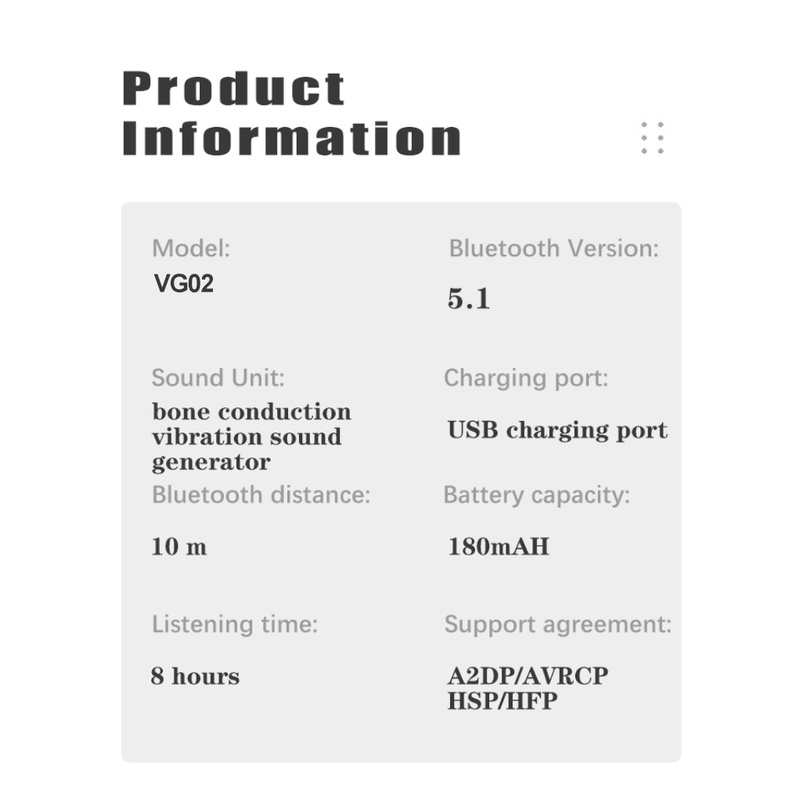 Bone Conduction Headphone VG02 Bluetooth Tai Nghe Khái Niệm TWS Thể Thao Không Thấm Nước Không Dây Tai Nghe