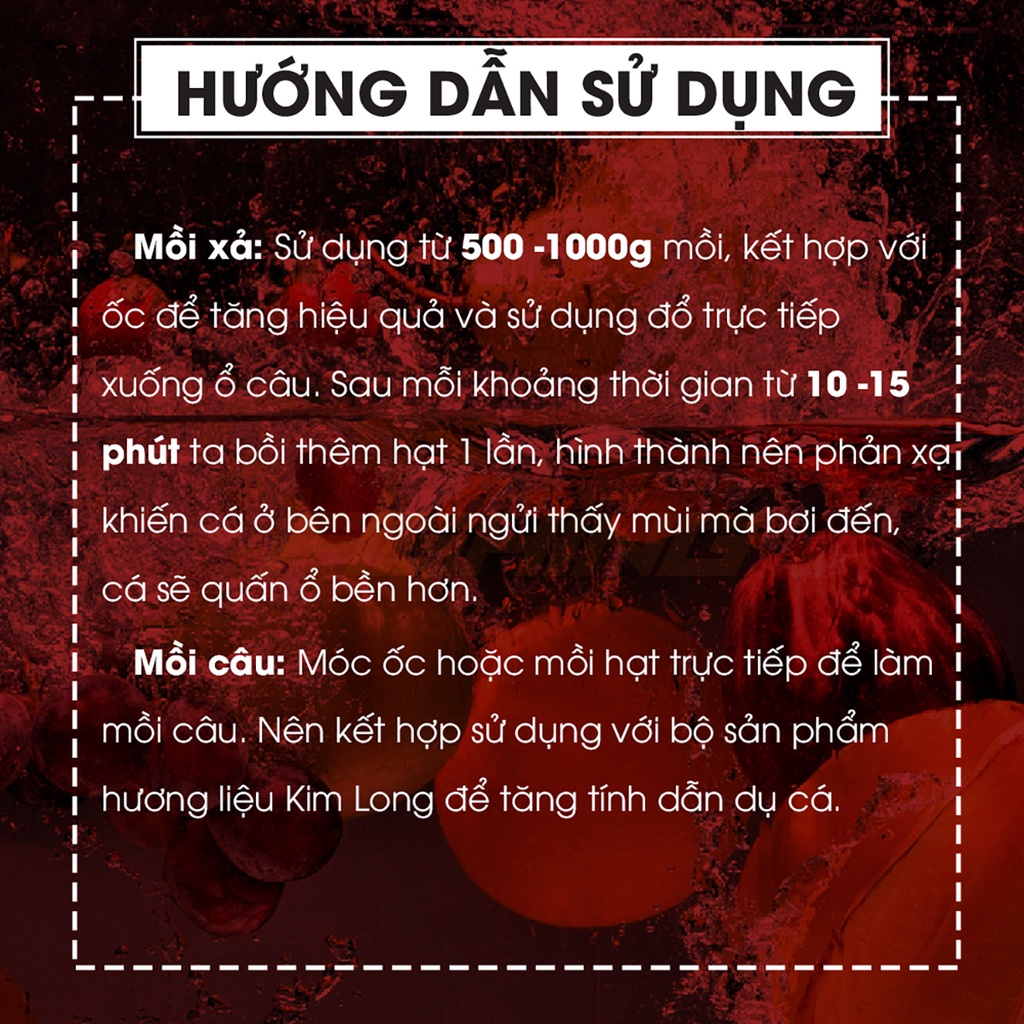 Hạt Xả Trắm Đen KIM LONG Siêu Nhạy  - Vị Hoa Quả