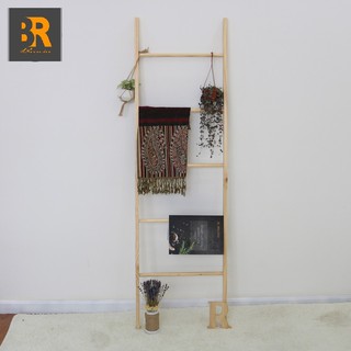 Thang gỗ trang trí màu gỗ tự nhiên - a towel ladder natural - nội thất bravia