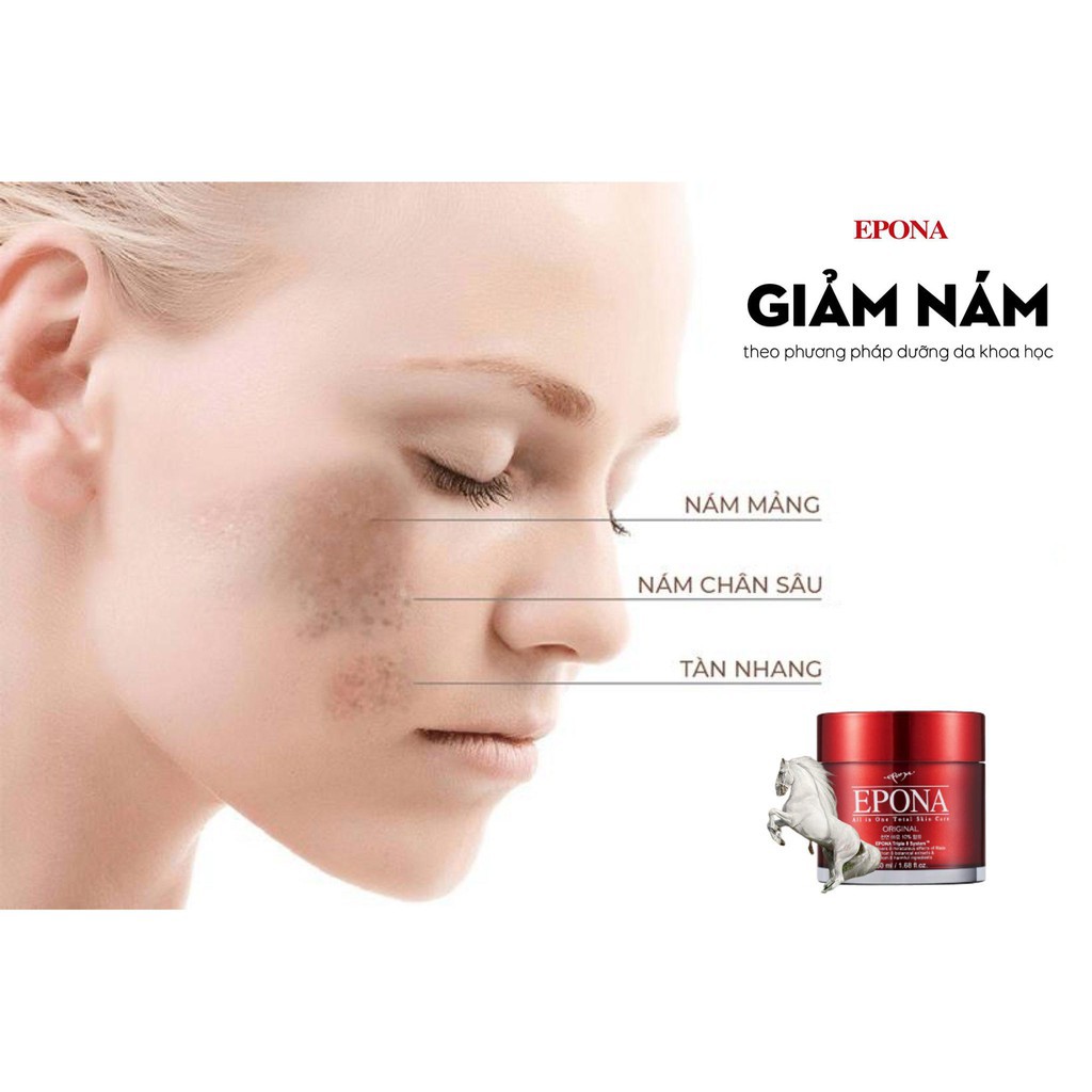 Epona Kem Dưỡng Từ Dầu Ngựa Dưỡng Sáng Da, Ngừa Lão Hóa All-In-One Total Skin Care Intensive 50ml