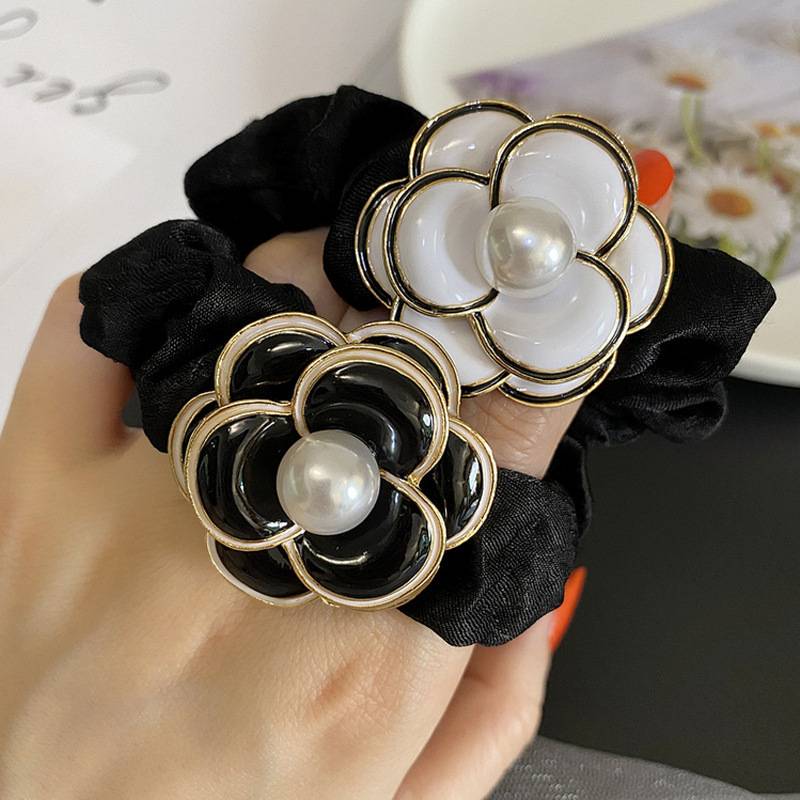 Dây buộc tóc vải Triqucles phối hoa đơn giản phong cách Hàn Quốc Âu Mỹ