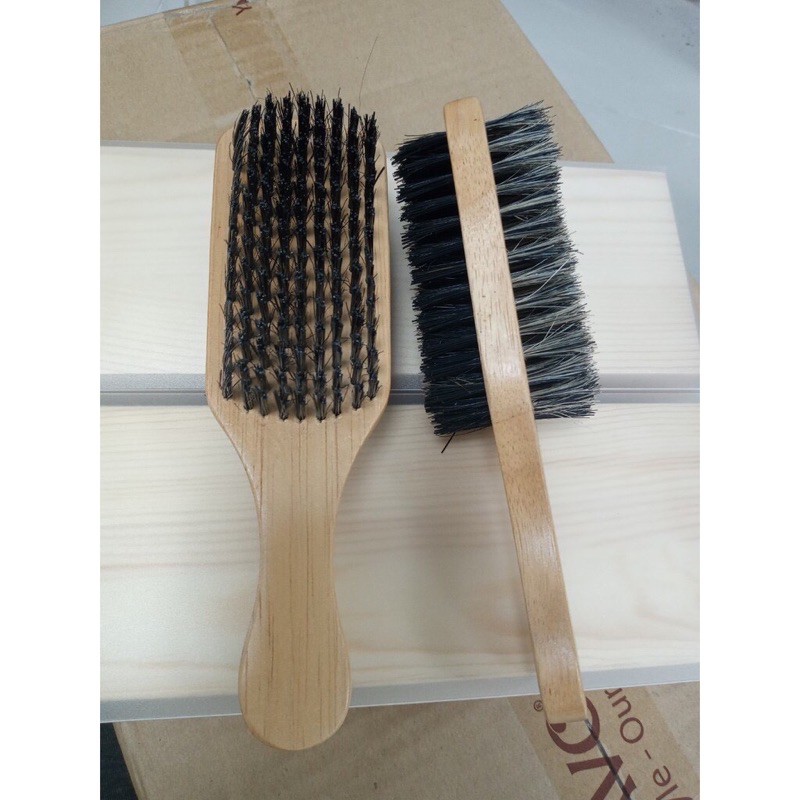 Chổi phủi tóc 2 đầu cán gỗ Kpro chuyên dụng cho ae Barber