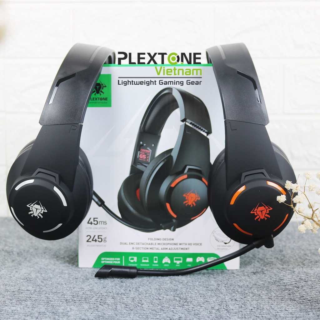 [Độc quyền] Tai nghe Gaming Không dây Chụp tai Plextone G5 Bluetooth 5.1 có Mic Đàm thoại nối dài Chống ồn