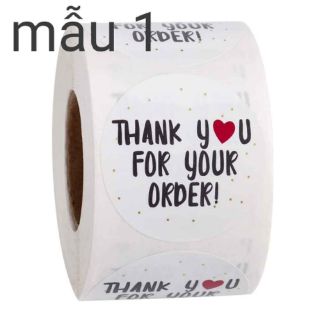 [Sẵn 12mẫu] Cuộn Sticker "Thank you", 500m/cuộn