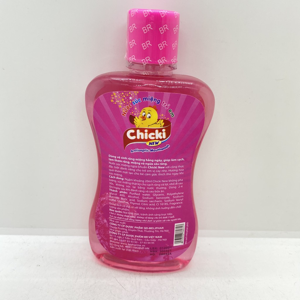 Nước súc miệng Chicki chai 250ml