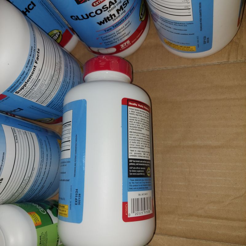 《combo 2 hộp》(date 2025)Viên Uống Glucosamine HCL 1500mg Kirkland Signature With MSM 1500mg Hộp 375 Viên