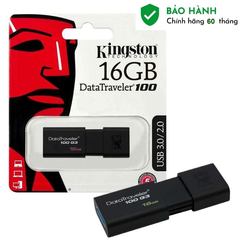 USB 3.0 Kingston 16GB DT100G3 - Hàng Chính Hãng bảo hành 5 năm