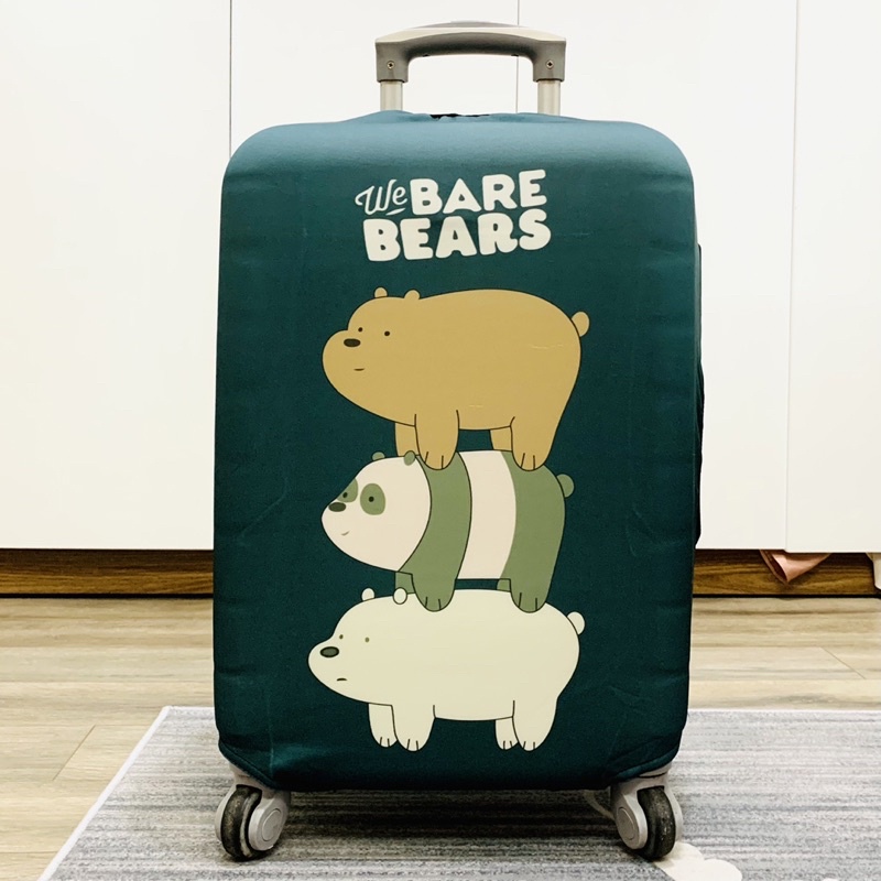 Túi bọc bảo vệ vali - Áo trùm vali - Adventure 3 chú gấu mầu xanh lá