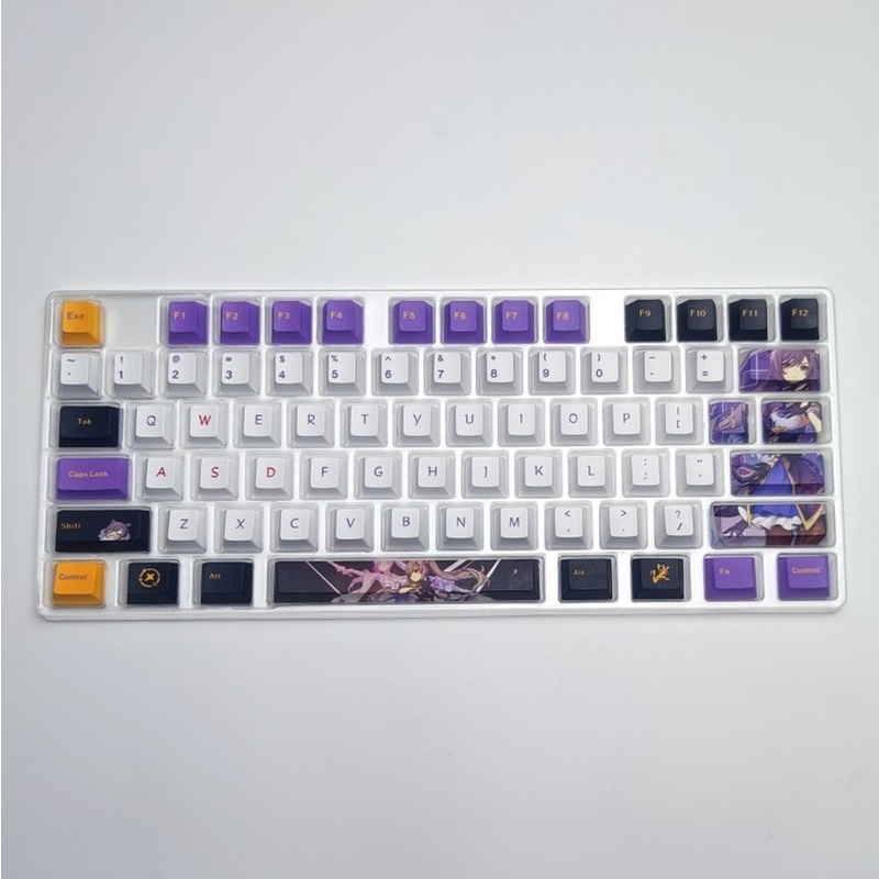 Keqing Keycap Cherry Profile Genshin Impact Chủ đề Keycaps Anime PBT Thuốc nhuộm thăng hoa Bàn phím cơ Keycaps 128 Phím