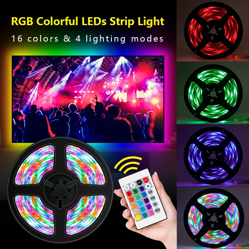 Dây Đèn Led 16 Màu 2835rgb Kèm Điều Khiển Từ Xa Tiện Dụng Trang Trí Tiệc