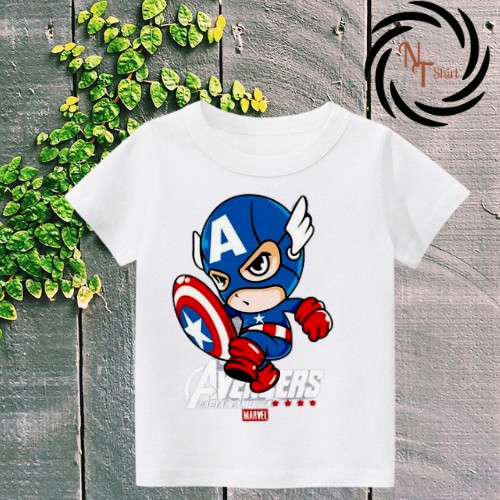 Áo phông bé trai in hình 𝐌𝐚𝐫𝐯𝐞𝐥 𝐂𝐚𝐩𝐭𝐚𝐢𝐧 𝐀𝐦𝐞𝐫𝐢𝐜𝐚, Áo cotton xuất xịn mặc thoải mái NTShirt