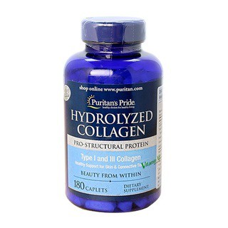 Collagen thủy phân giúp trắng da căng mịn, mờ nám Hydrolyzed Collagen Puritan's Pride 180 viên