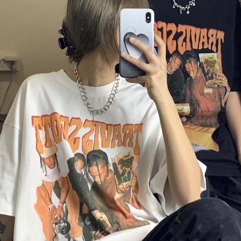 Áo Thun Tay Ngắn In Chữ Phong Cách Hip Hop Thời Trang Cho Nam Và Nữ