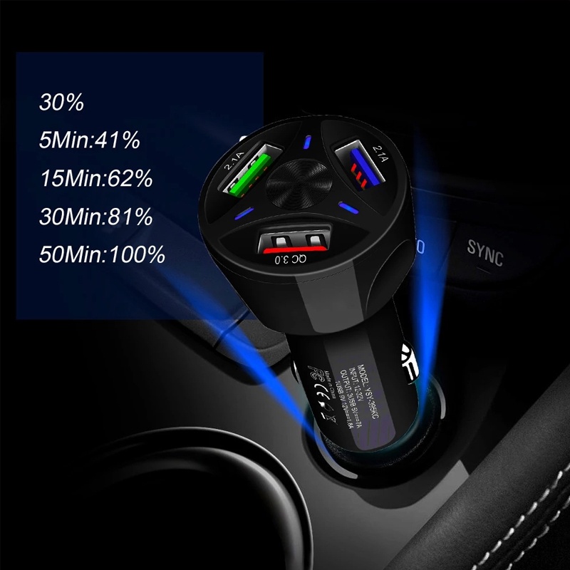 VANS Ổ Cắm Sạc Nhanh 3 Cổng USB 3.0 Cho Xe Hơi Xe Tải Xe Tải