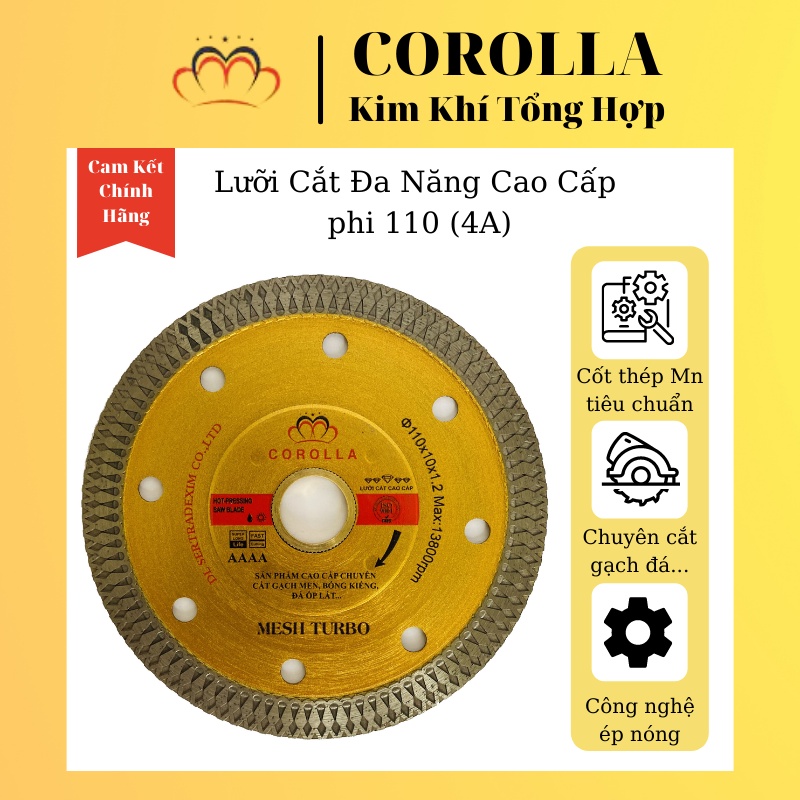 Lưỡi Cắt Gạch, bóng kính, trắng sứ Cao Cấp thương hiệu COROLLA phi 110