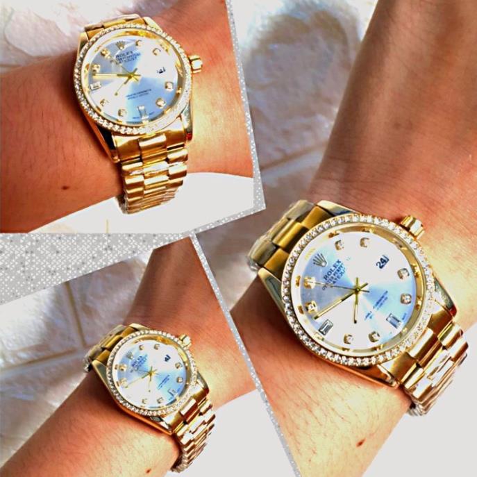 Đồng hồ Rolex nam dây đúc đặc cao cấp 2 màu đen trắng