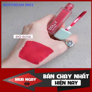 Son dolly super matte kem lì không chì màu đỏ rose